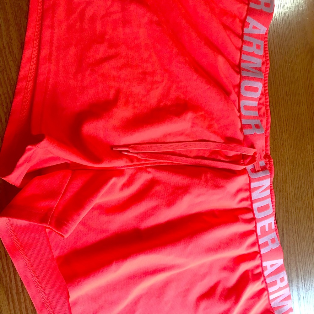 Bright orange women’s lose underarmour shorts-
